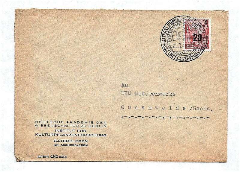 DDR Briefkuvert 1956 Akademie der Wissenschaften Berlin Brief