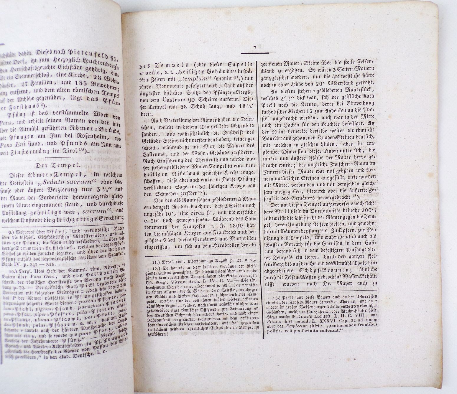 Abhandlung über das oberhalb Pfünz bei Eichstädt gefundene Römer Monument 1825