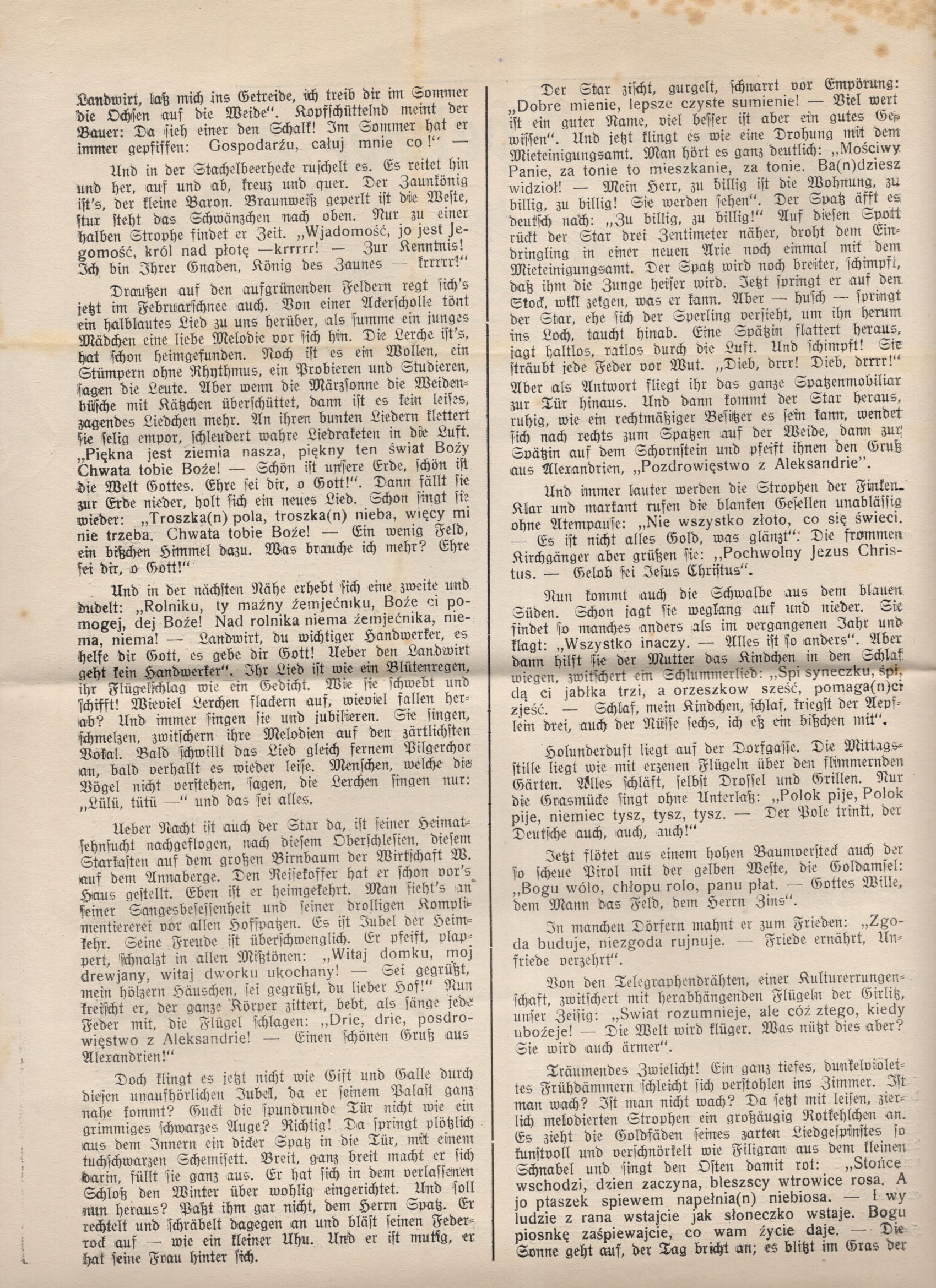 Aus dem Chelmer Landes Groß Strehlitz Schlesien Nr 10 Jahrgang 1928