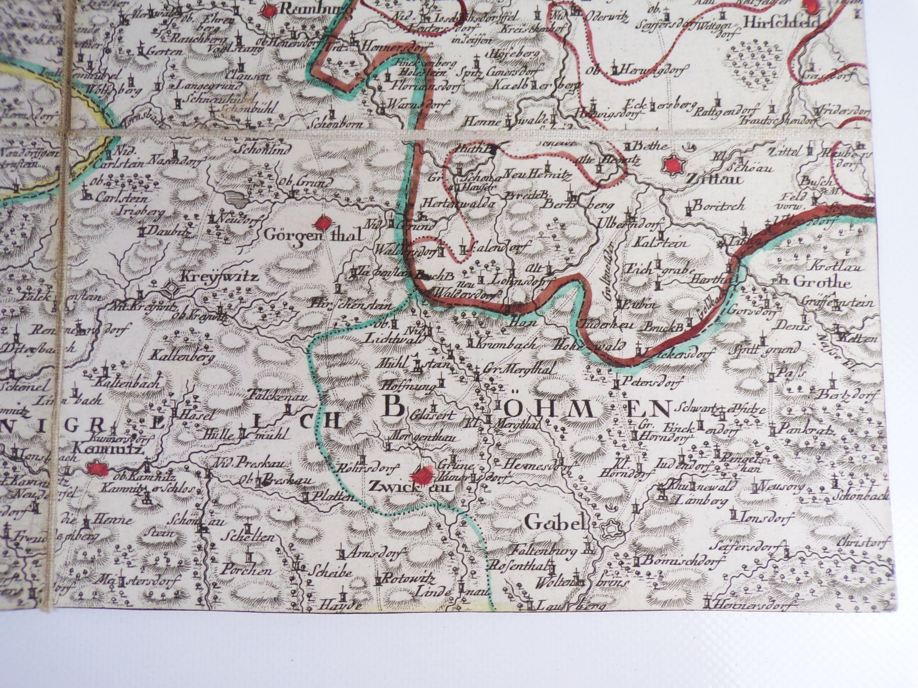 Le Royaume De Boheme 7 Kupferstich Landkarten um 1760 Böhmen