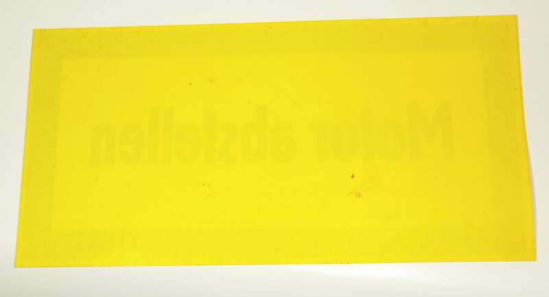 DDR Schild Motor abstellen Kfz Garage Oldtimer Kunststoff Warnschild