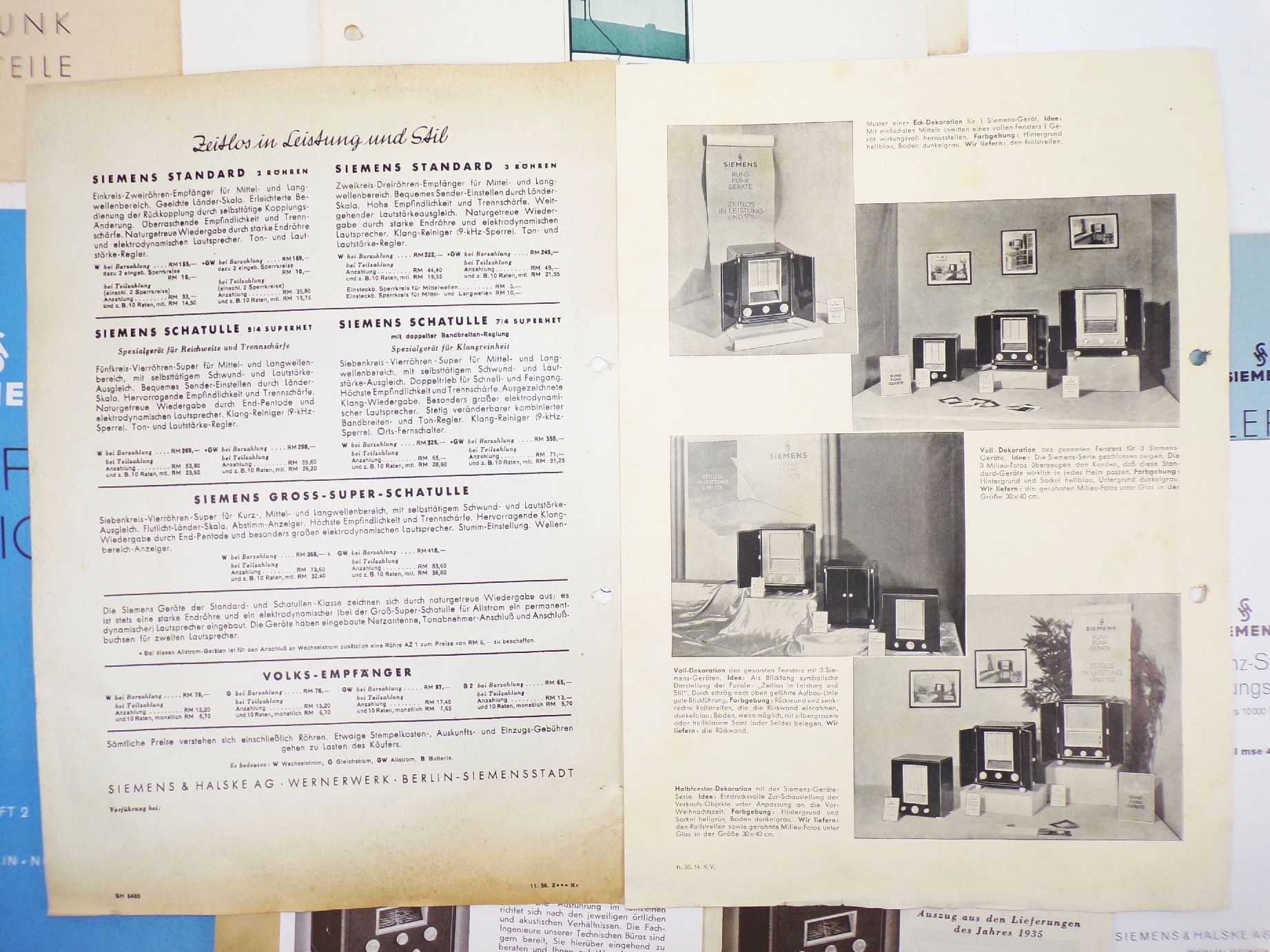 Siemens und Halske Konvolut Prospekte Werbung Elektrotechnik Radio 1929