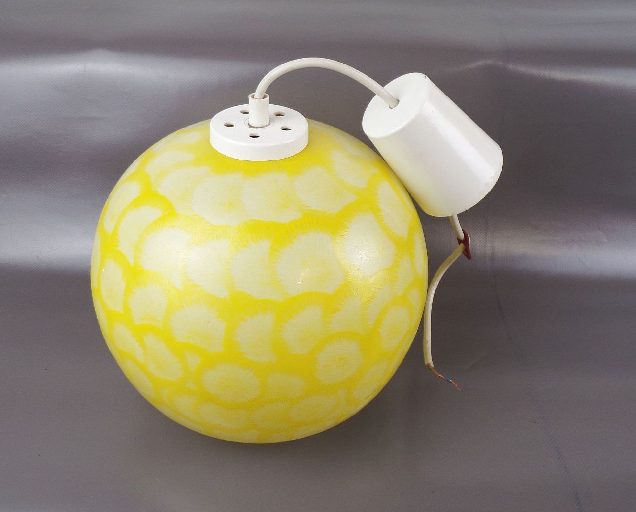 Alte Deckenleuchte Gelb Blumen Rund E27 Deckenlampe Retro Look