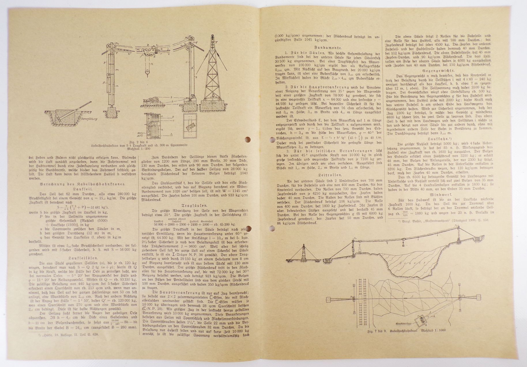 Kabelhochbahnkran Sonderabdruck Steinbruch Tagebau 1913 Kran