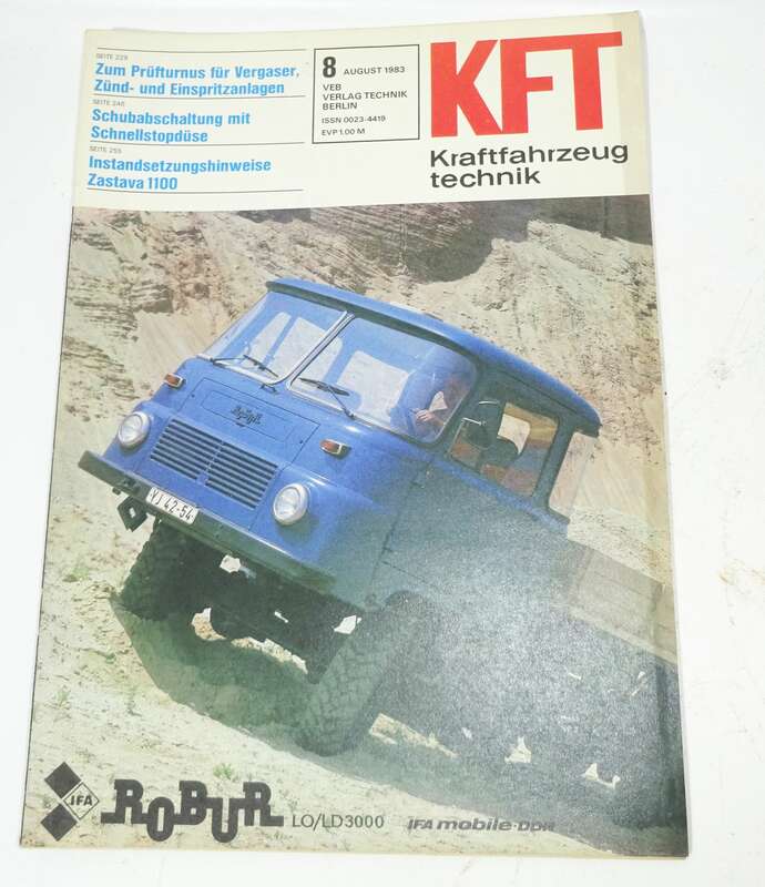 KFT Kraftfahrzeugtechnik Zeitschrift 8  1983 Robur LO LD 3000 Zastava 1100 