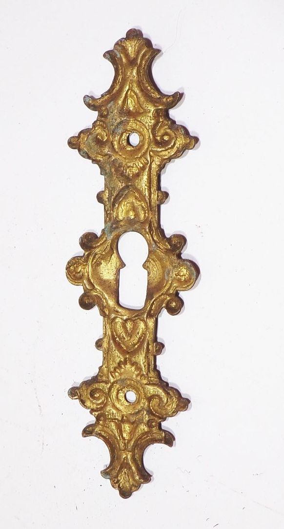 Alter Messing Möbelbeschlag Schrank Schlüsselloch um 1900 