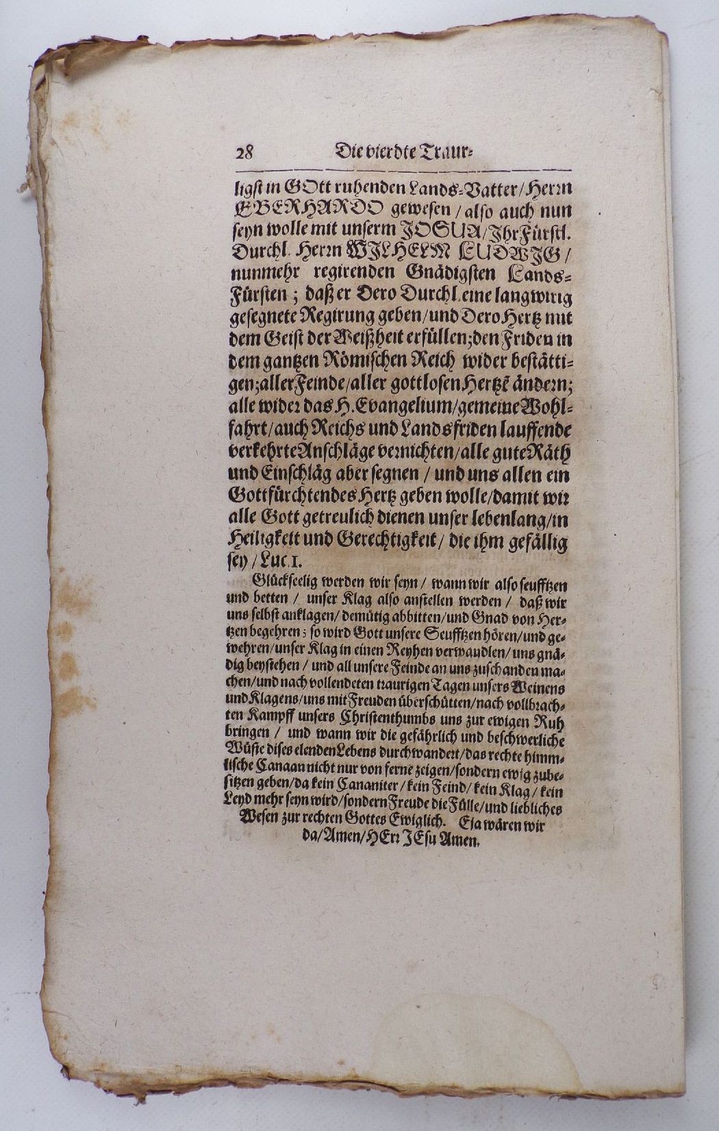 Vierte Leichpredigt Grabrede Eberhard III Herzog zu Würtemberg 1674