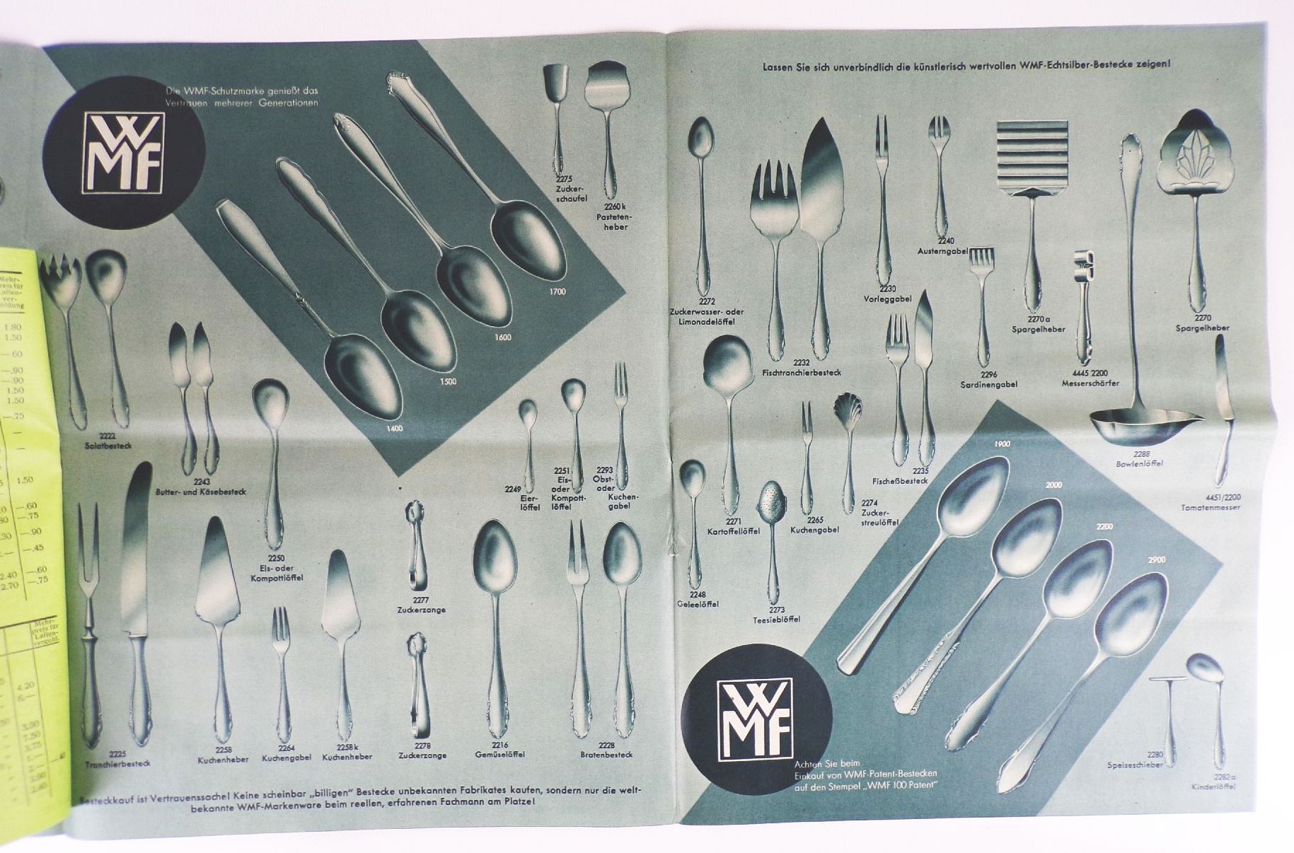 Altes WMF Prospekt Patent Bestecke 1930 er Reklame 