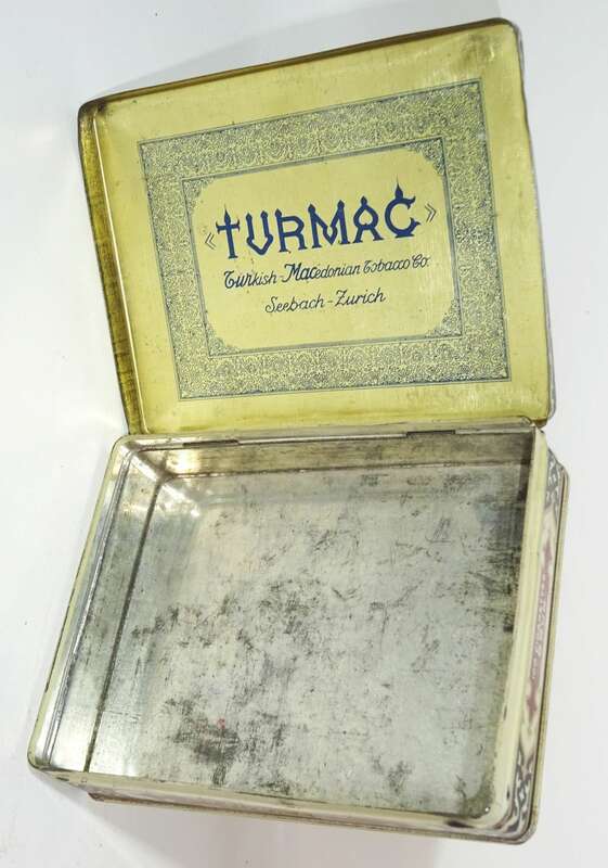 Turmac Brun Seebach Zurich Zigaretten 100er Blechdose Alt