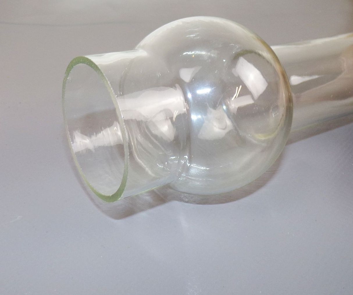 Alte Ersatzglas Aufnahme 52 cm Petroleumlampe Glaszylinder Öllampe Glas