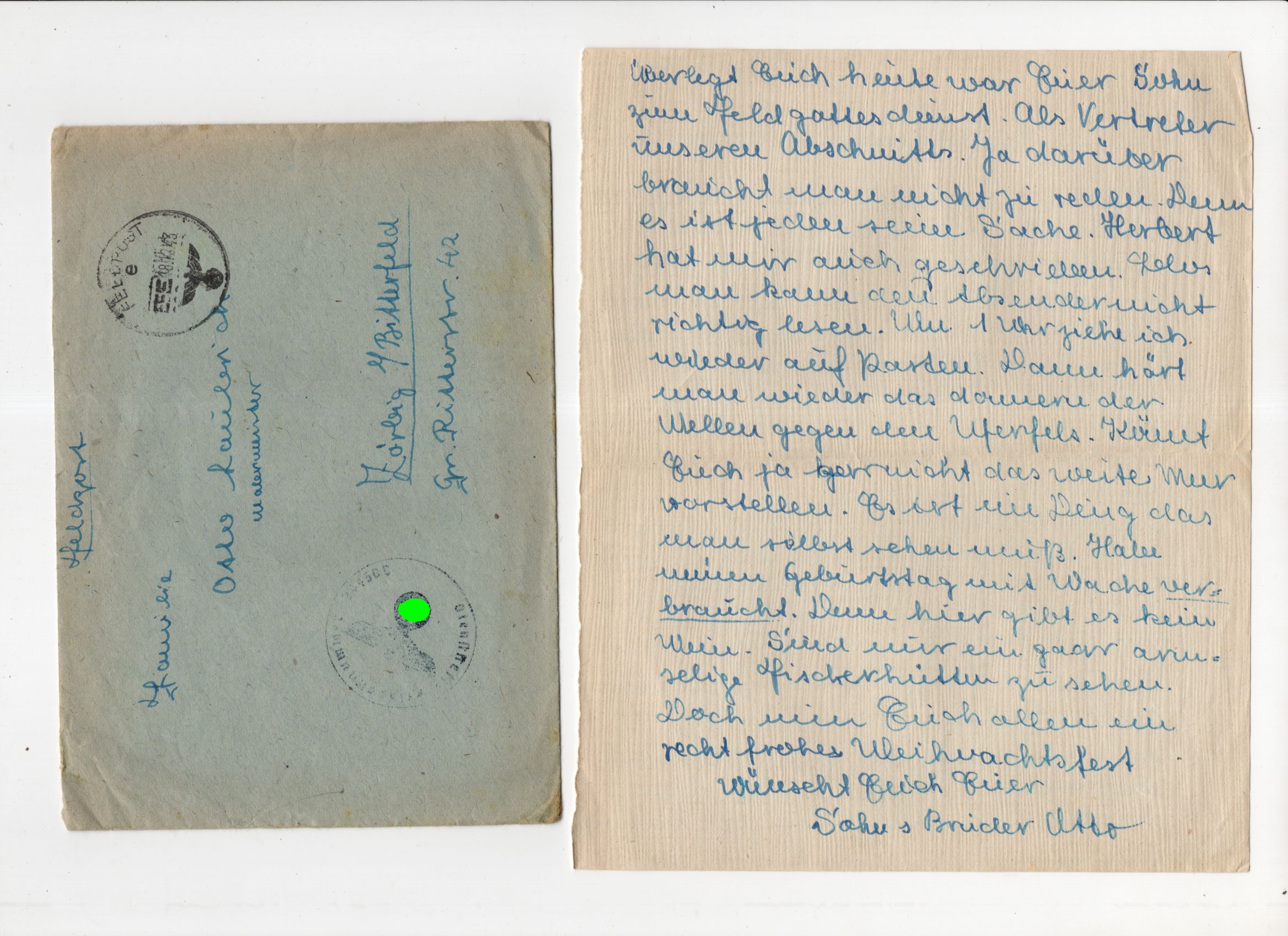 Feldpost Nachlass 2 Wk Infanterie Luftwaffe Atlantik Russland