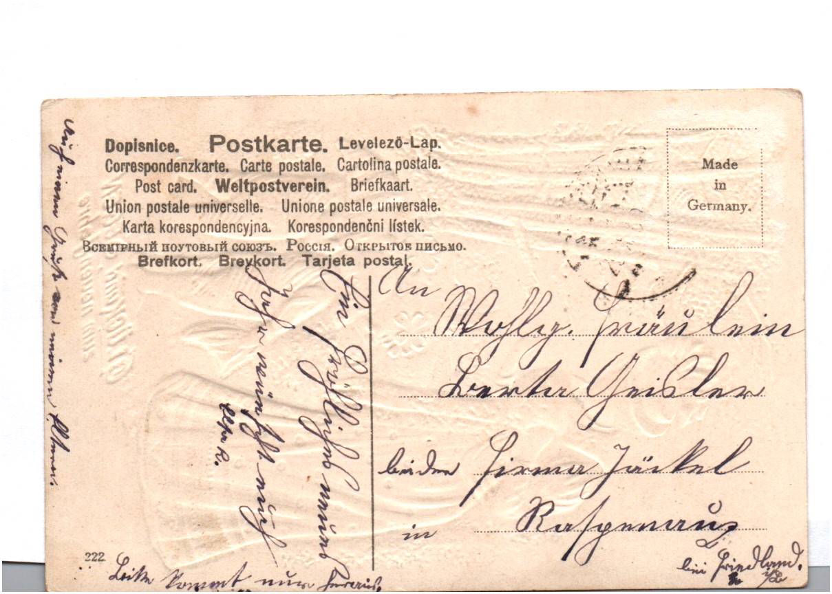 Ak Zwerge begrüßen feine Dame mit Glucksklee um 1910 geprägt